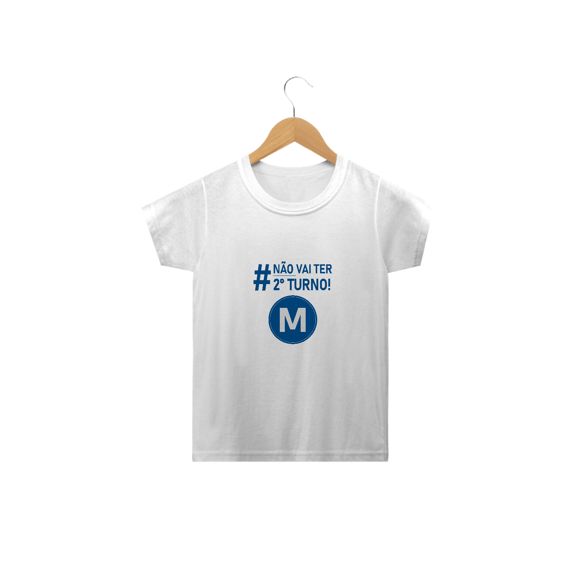 T-shirt Infantil - Não vai ter 2º turno