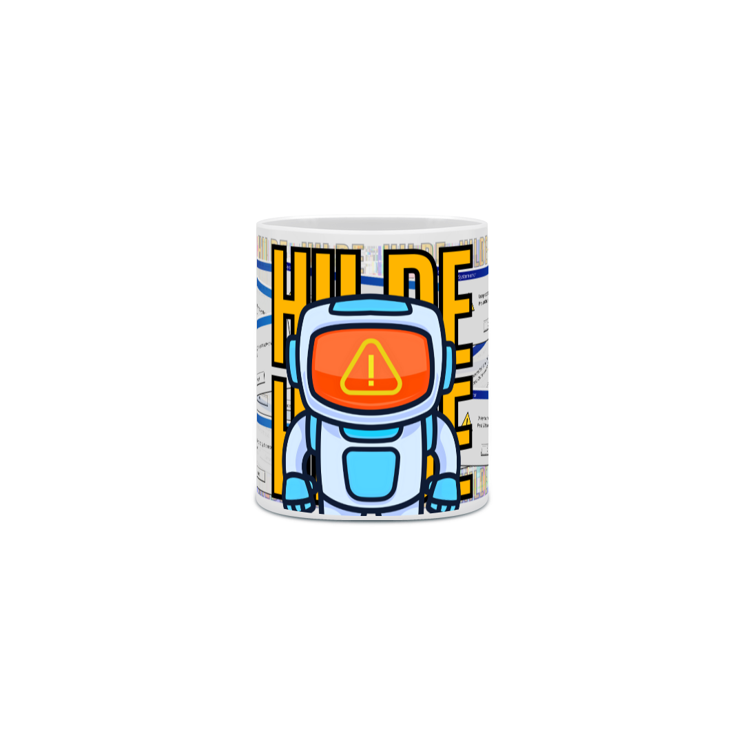 Caneca “Erro Inesperado do Hildebot” – Pressione OK para tomar café