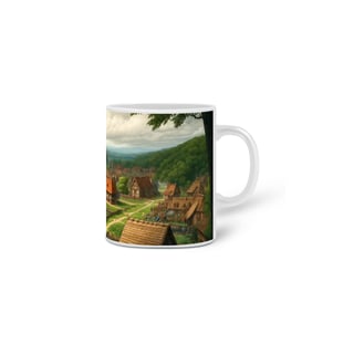 Nome do produto Caneca “Paz no Feudo” – Seu café no ritmo da vila