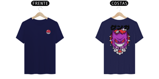Nome do produto Camiseta Gengar  Pokemon  - Com Pokebola Vetor No Peito