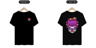 Nome do produto Camiseta Gengar  Pokemon  - Com Pokebola Vetor No Peito