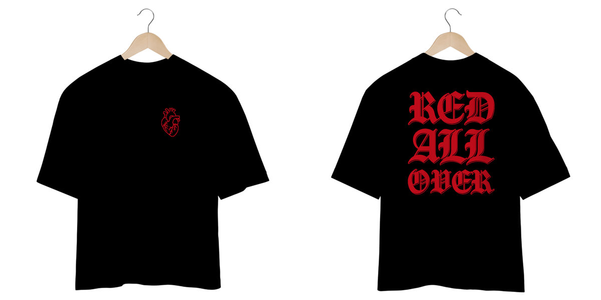 Nome do produto: Camiseta Oversized RED ALL OVER