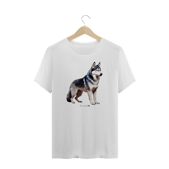 Camiseta Confort Husky Siberiano Plus Size