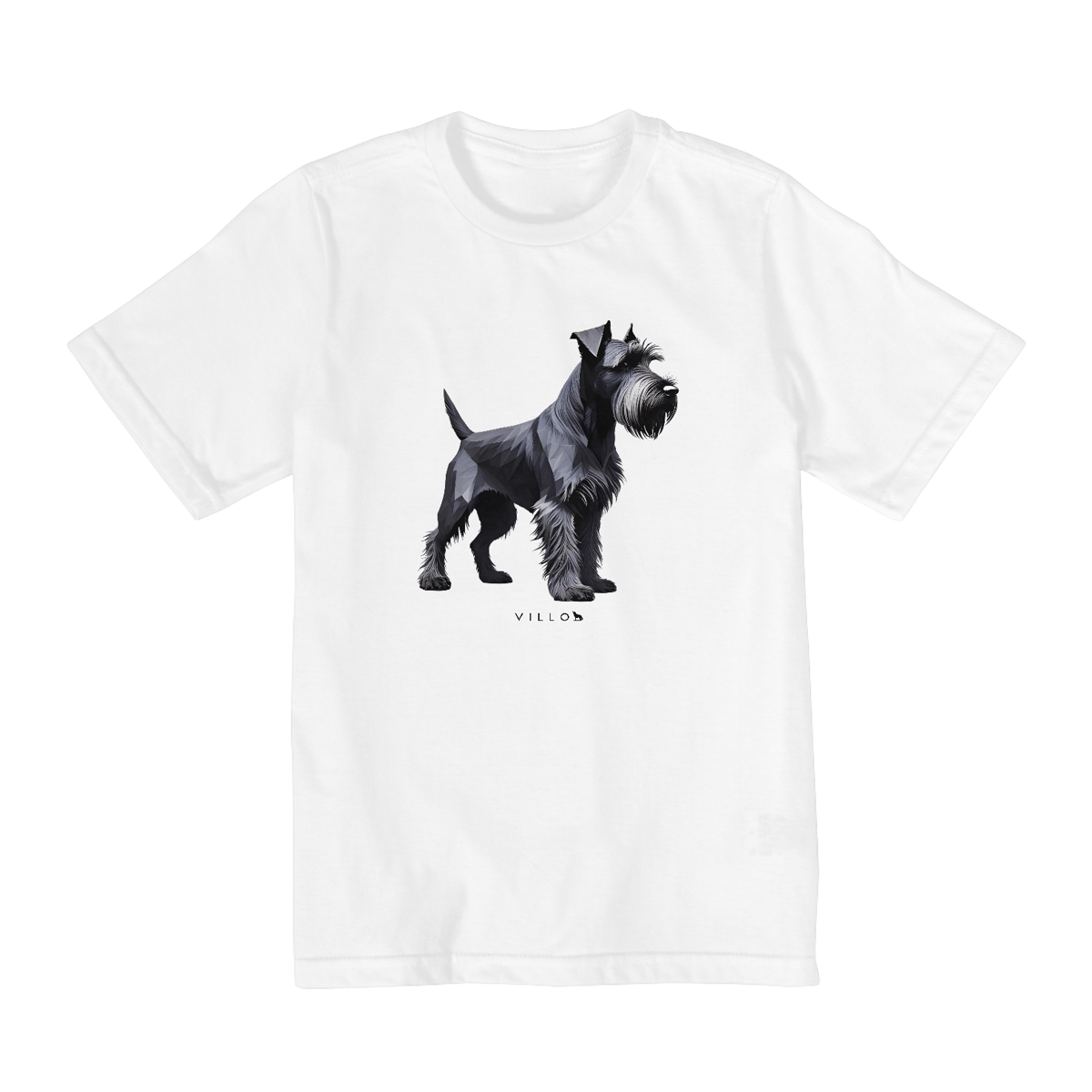 Nome do produto: Camiseta Infantil Confort - De 2 a 8 anos Schnauzer