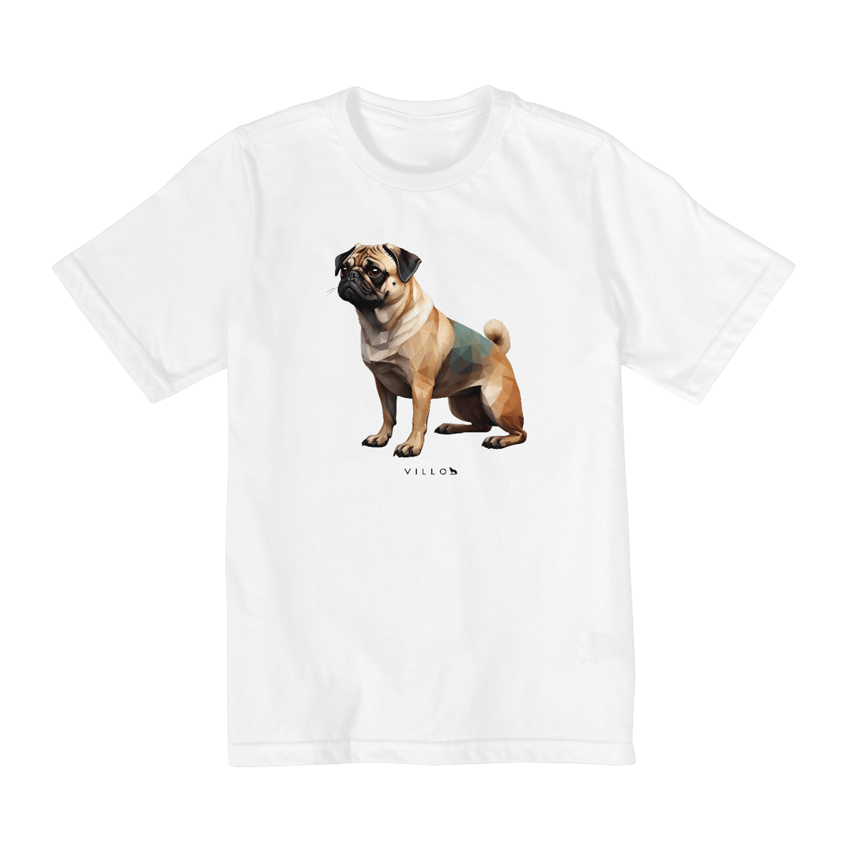 Nome do produto: Camiseta Infantil Confort - De 2 a 8 anos Pug