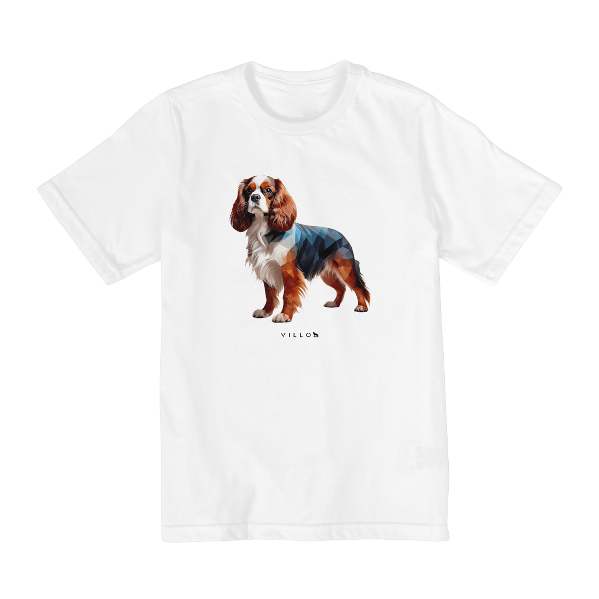 Nome do produto: Camiseta Infantil Confort - De 2 a 8 anos Cavalier King Charles