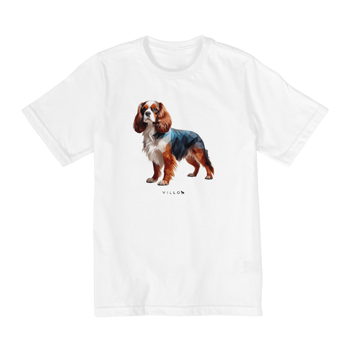 Nome do produto: Camiseta Infantil Confort - De 10 a 14 anos Cavalier King Charles Spaniel