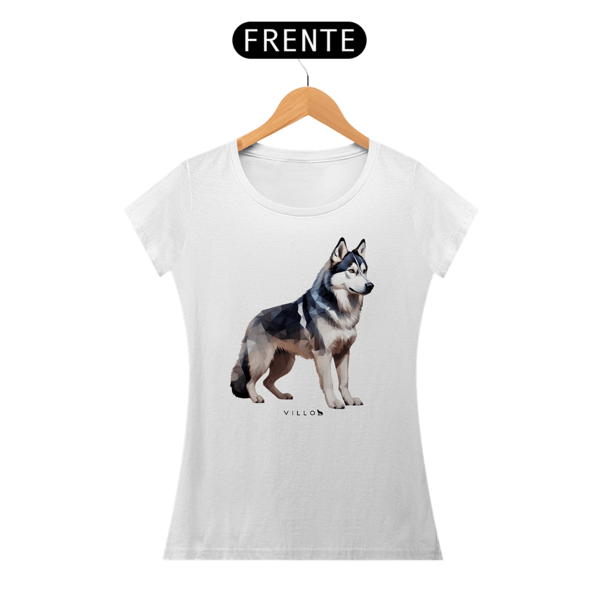 Nome do produto: Camiseta Baby Long Confort Husky Siberiano