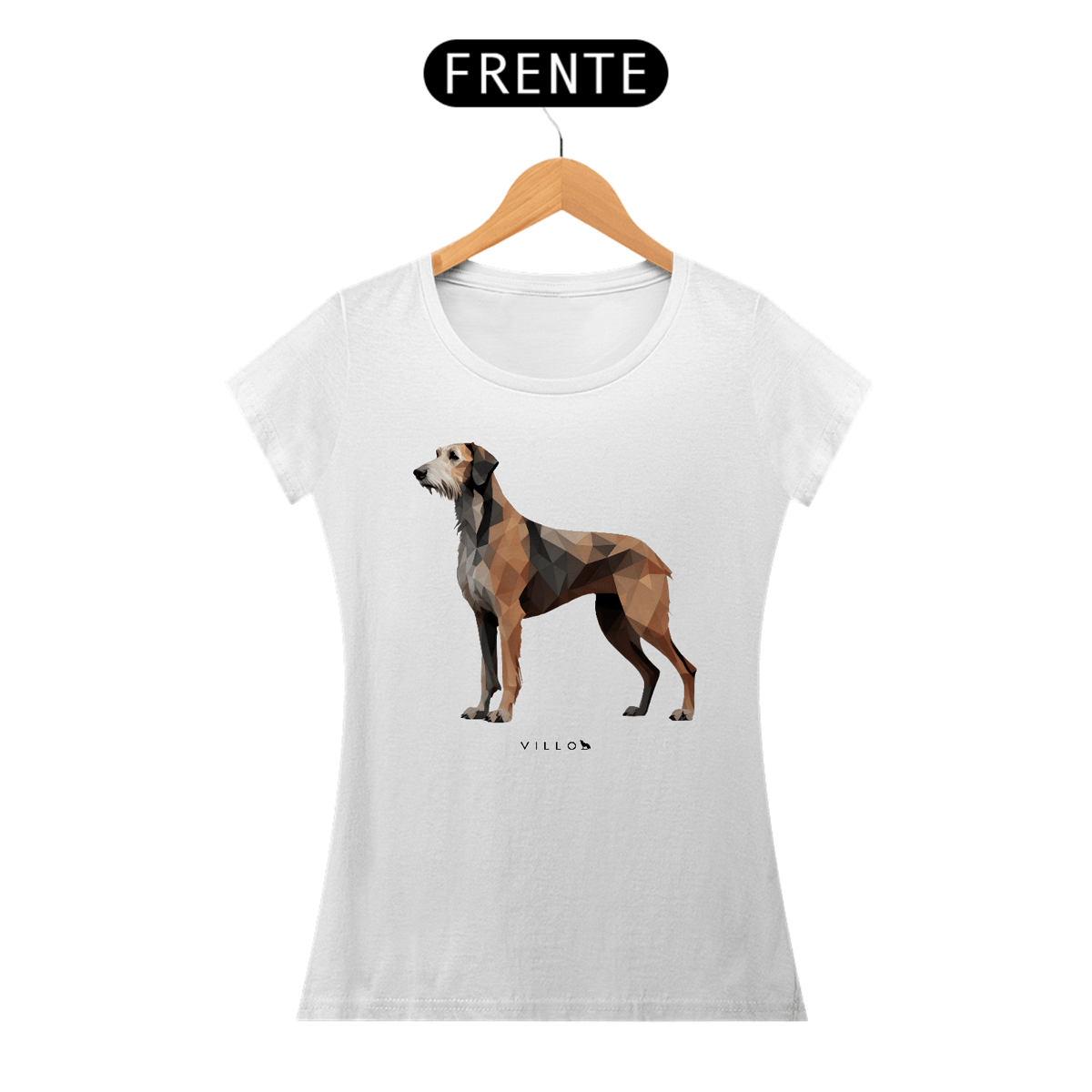 Nome do produto: Camiseta Baby Long Confort Lébrel Irlandês
