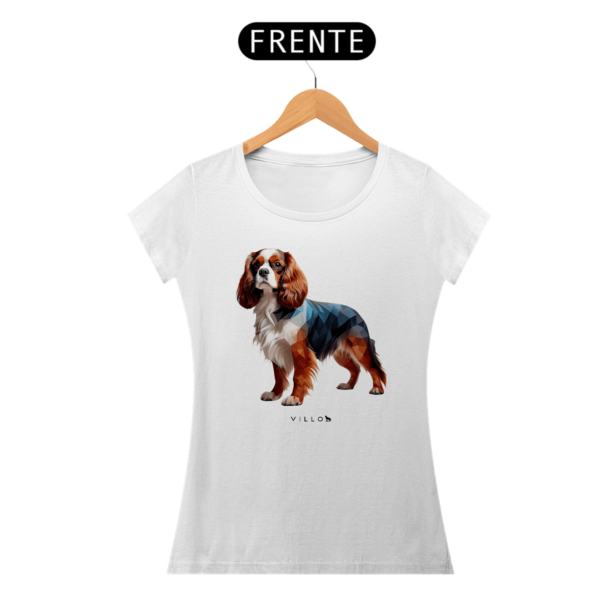 Nome do produto: Camiseta Baby Long Confort Cavalier King Charles Spaniel
