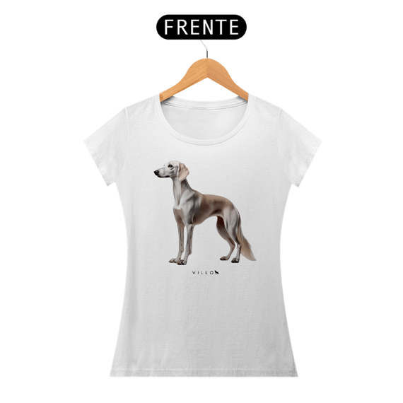 Camiseta Baby Long Confort Saluki pelo curto