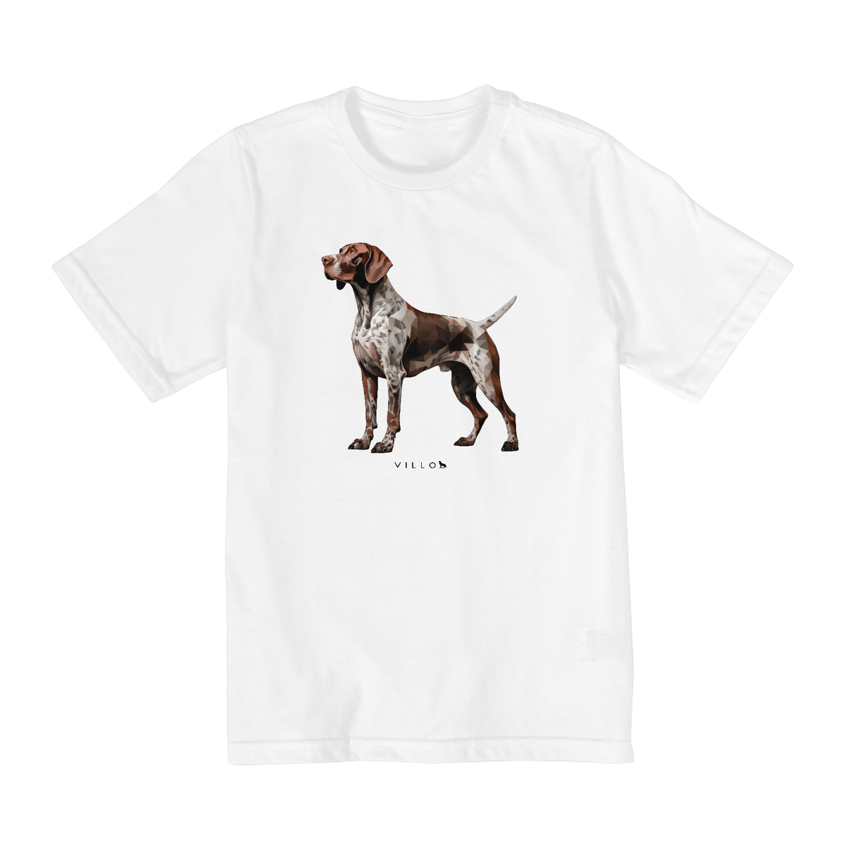 Nome do produto: Camiseta Infantil Confort - De 10 a 14 anos Braco Alemão de pelo curto
