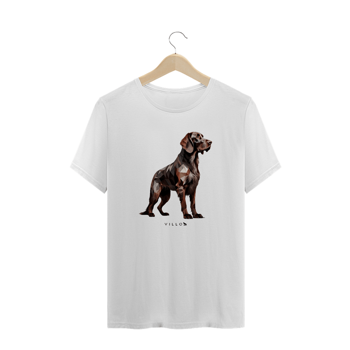 Nome do produto: Camiseta Confort Braco Alemão de pelo longo Plus Size