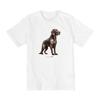 Nome do produto Camiseta Infantil Confort - De 10 a 14 anos Braco Alemão de pelo longo