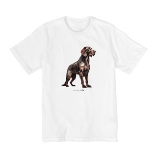 Nome do produto Camiseta Infantil Confort - De 2 a 8 anos Braco Alemão de pelo longo