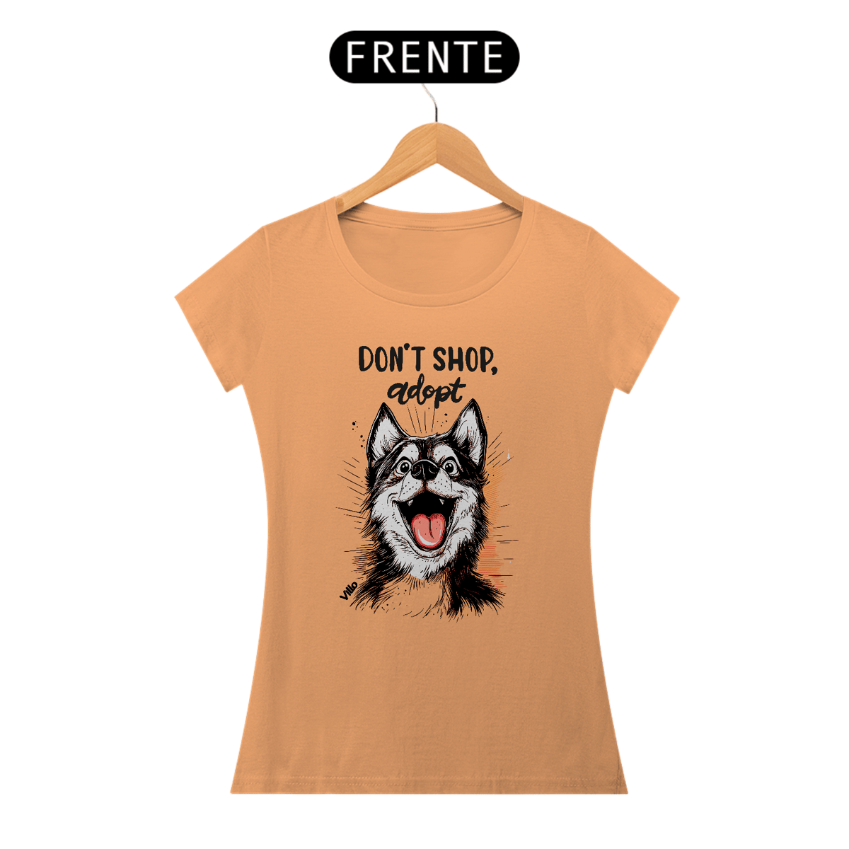 Nome do produto: Camiseta Baby Long Estonada Don´t shop Adopt