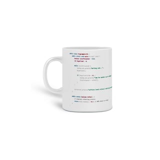 Caneca -A vida de um programador: mais código, mais café, mais chocolate!