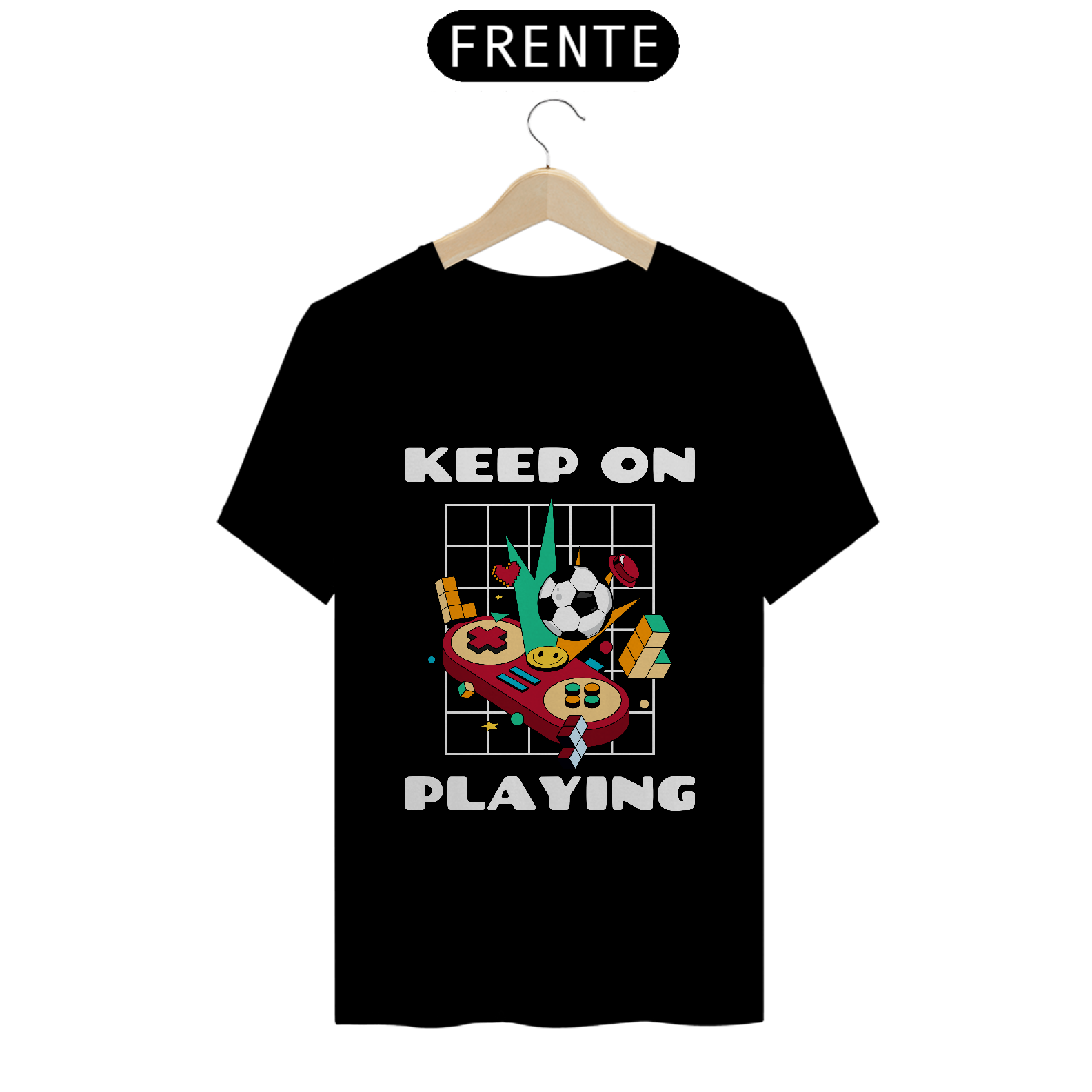 Camiseta Keep On Playing – Estilo Gamer Retro