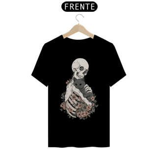 Camiseta de caveira - Skull, Cats and Flowers - SCF25