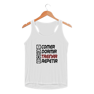 Nome do produto Regata Fem Dry UV - Comer, dormir, treinar e repetir.