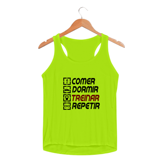 Nome do produto Regata Fem Dry UV - Comer, dormir, treinar e repetir.