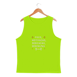Nome do produto Regata Masc Dry UV - Foco, Motivação, Dedicação e Desculpas.