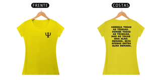 Nome do produto Camiseta Baby Long - Psicologia Frases de Jung - Conheça Todas as Teorias - Estampa Frente e Costas