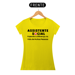 Nome do produto Camiseta Baby Long Assistente Social - Fazendo a Diferença na Vida de Muitas Pessoas