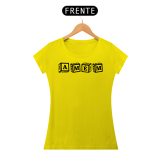 Nome do produto Camiseta Baby Long - Amém - Escrita em Forma de Dados