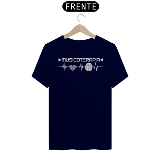 Nome do produto Camiseta Unissex Musicoterapia Batimentos Cardíacos Conexão Coração e Cérebro - Versão Estampa Branca