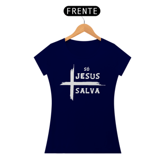 Nome do produto Camiseta Baby Long - Só Jesus Salva