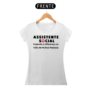 Nome do produto Camiseta Baby Long Assistente Social - Fazendo a Diferença na Vida de Muitas Pessoas