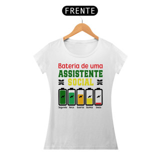 Nome do produto Camiseta Baby Long Bateria de Uma Assistente Social - Dias da Semana
