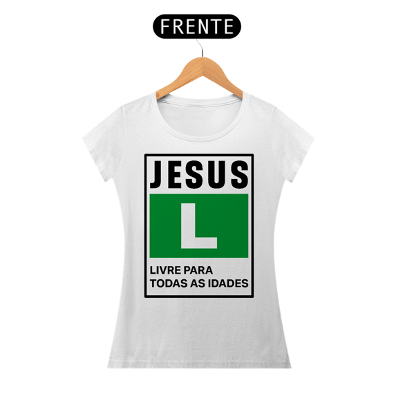 Camiseta Baby Long - Jesus - Classificação - Livre Para Todas as Idades