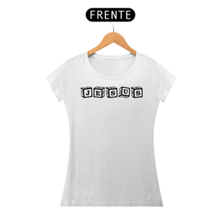 Nome do produto Camiseta Baby Long - Jesus - Escrita em Forma de Dados