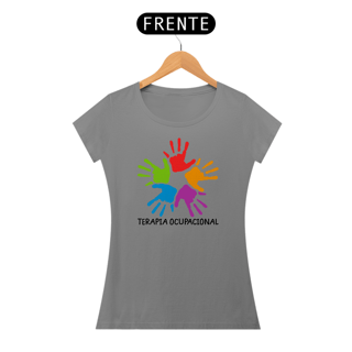 Nome do produto Camiseta Baby Long - Terapia Ocupacional - Marca das Mãos Com Tinta Colorida