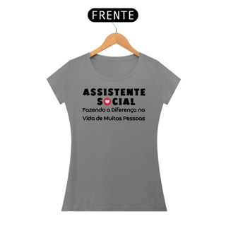 Nome do produto Camiseta Baby Long Assistente Social - Fazendo a Diferença na Vida de Muitas Pessoas
