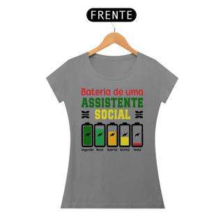 Nome do produto Camiseta Baby Long Bateria de Uma Assistente Social - Dias da Semana