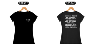 Nome do produto Camiseta Baby Long - Psicologia Frases de Jung - Conheça Todas as Teorias - Estampa Frente e Costas