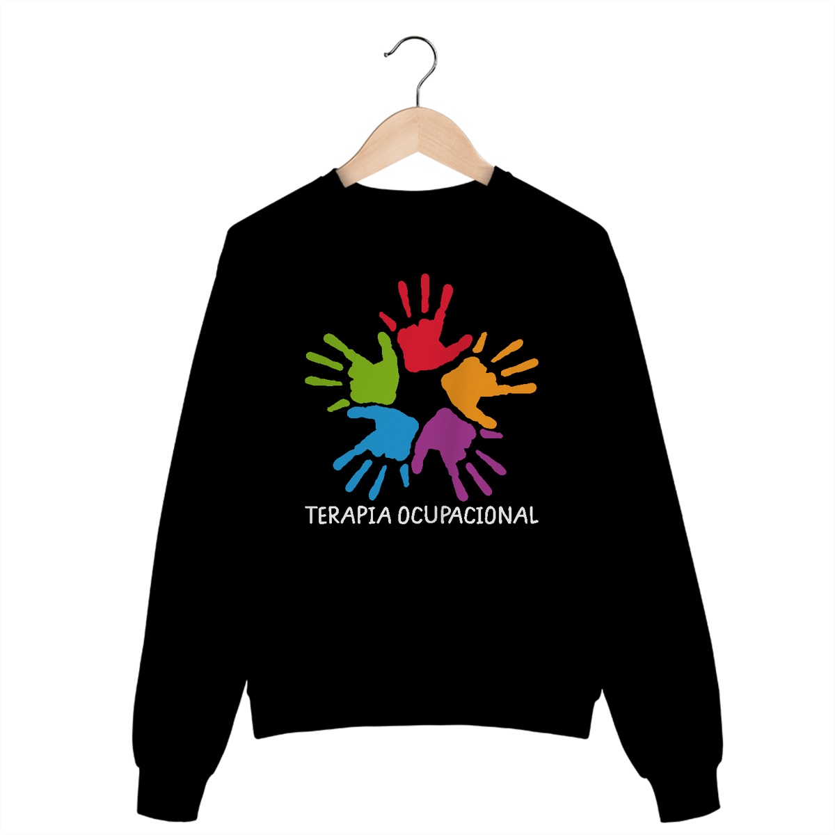 Nome do produto: Moletom Fechado Terapia Ocupacional - Marca das Mãos Com Tinta Colorida