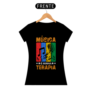 Nome do produto Camiseta Baby Long Música É Minha Terapia