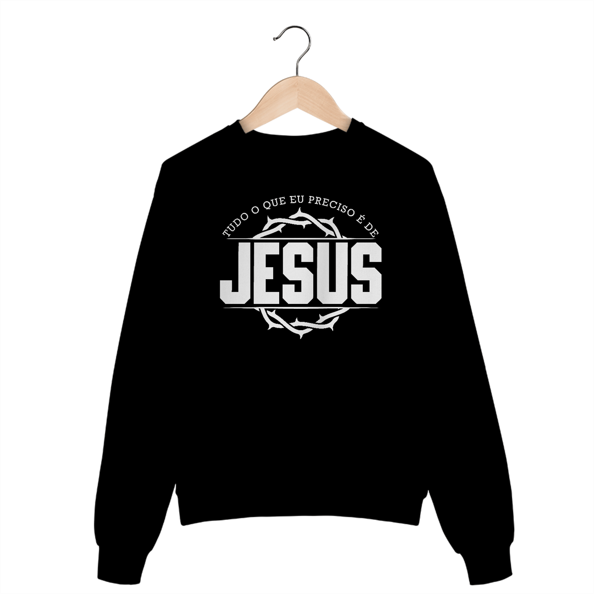 Nome do produto: Moleton Fechado - Tudo O Que Eu Preciso É De Jesus
