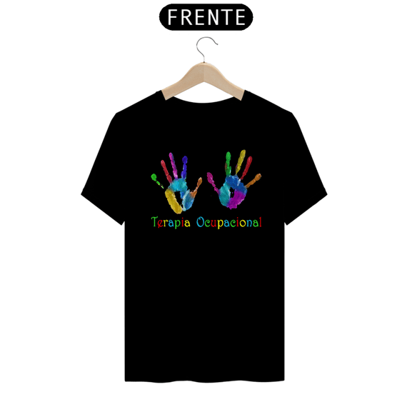 Camiseta Unissex Prime - Terapia Ocupacional - Mãos Mancha de Tinta