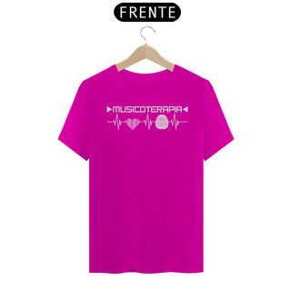 Nome do produto Camiseta Unissex Musicoterapia Batimentos Cardíacos Conexão Coração e Cérebro - Versão Estampa Branca