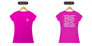 Nome do produto Camiseta Baby Long - Psicologia Frases de Jung - Conheça Todas as Teorias - Estampa Frente e Costas