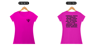 Nome do produto Camiseta Baby Long - Psicologia Frases de Jung - Conheça Todas as Teorias - Estampa Frente e Costas