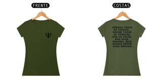 Nome do produto Camiseta Baby Long - Psicologia Frases de Jung - Conheça Todas as Teorias - Estampa Frente e Costas