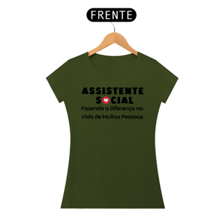Nome do produto Camiseta Baby Long Assistente Social - Fazendo a Diferença na Vida de Muitas Pessoas