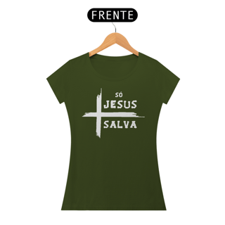 Nome do produto Camiseta Baby Long - Só Jesus Salva