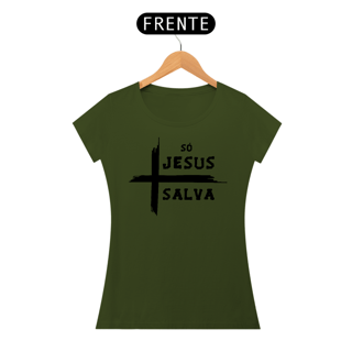 Nome do produto Camiseta Baby Long - Só Jesus Salva